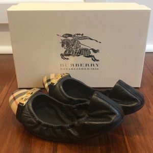 Burberry horseferry check leather ballerinas